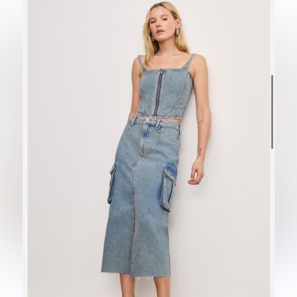Good American Cargo Denim Skirt, 18, NWT - Picture 1 of 2
